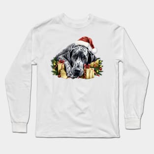 Lazy Great Dane Dog at Christmas Long Sleeve T-Shirt